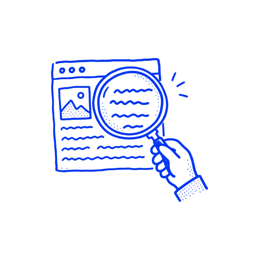 Hand-drawn illustration representing Search Engine Optimization